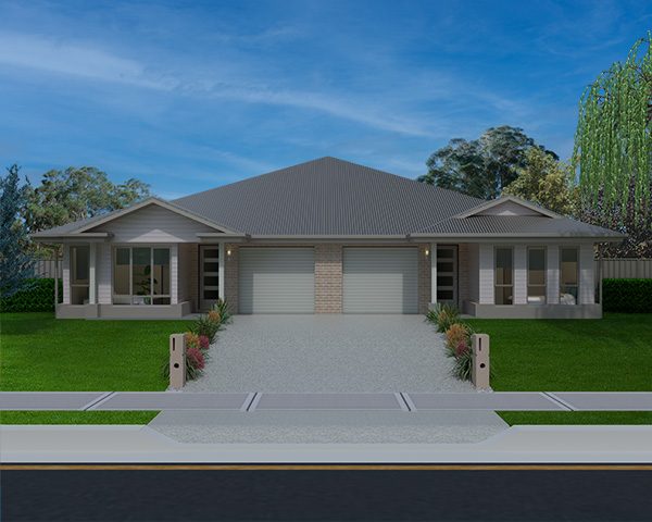 Maitland NSW duplex example - single storey 3 bedroom